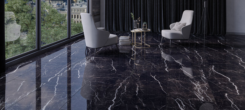 Piso Porcelanico Black Marble 60 X 120